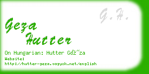 geza hutter business card